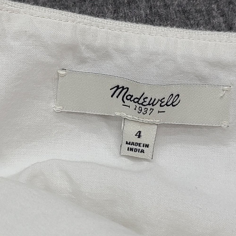 Madewell Mini Skirt Womens 4 White Blue Excellent E9967 Embroidered Cotton Boho - Picture 4 of 7